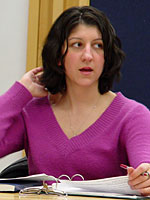Woman asking question